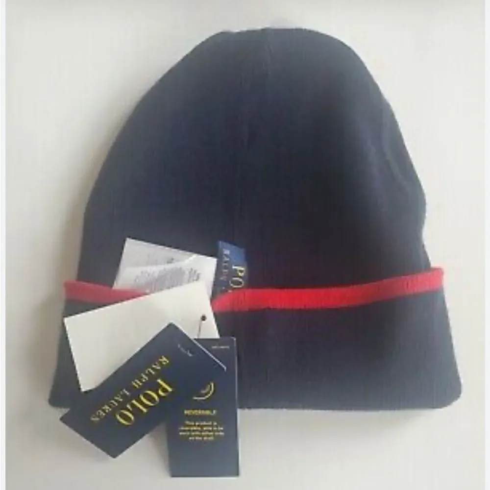 Polo Ralph Lauren Navy and Red Beanie - Picture 2 of 3